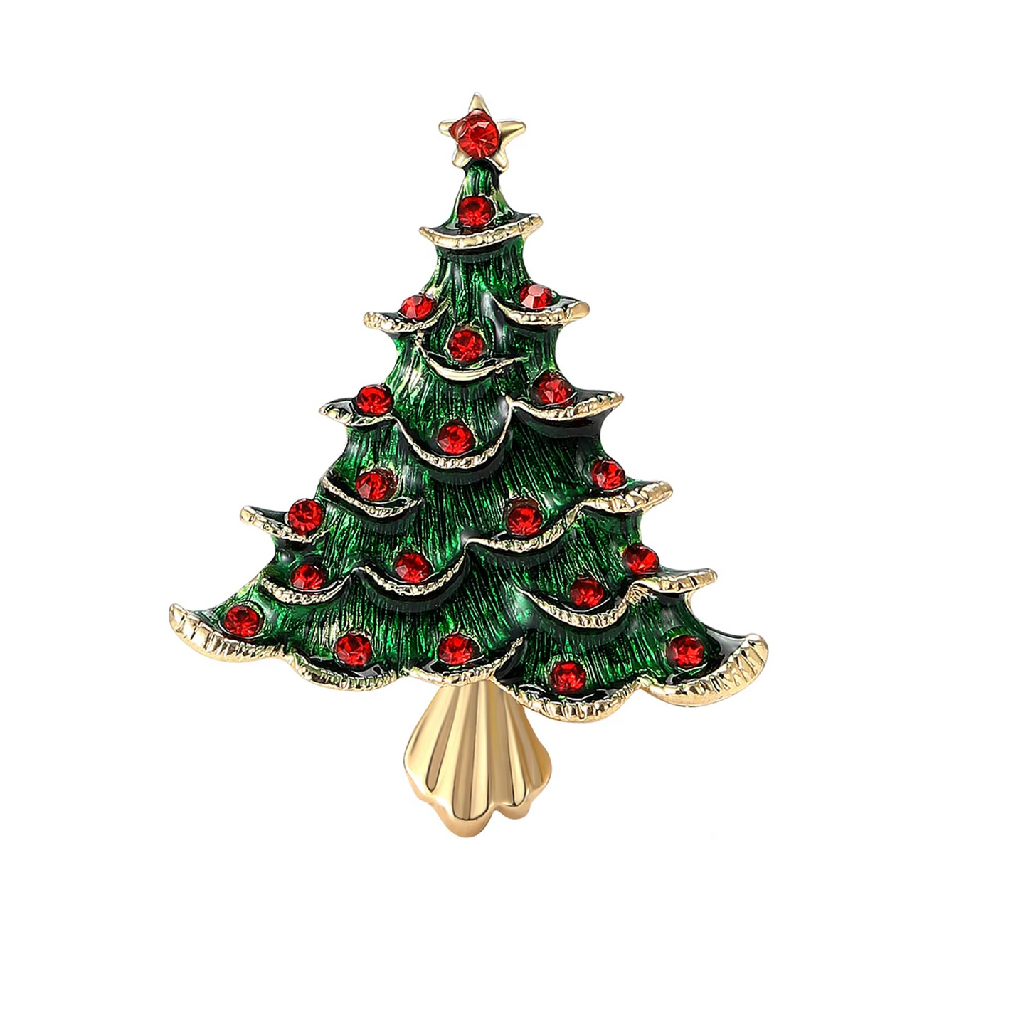 Sparkly Holiday Tree Pin Brooch for Men and Women