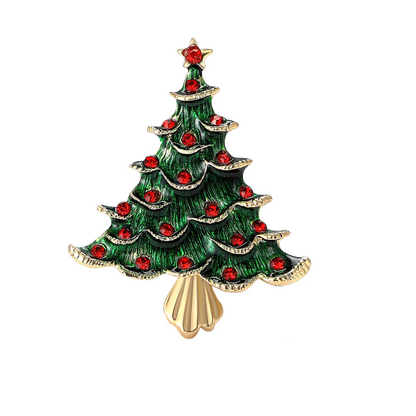 Sparkly Holiday Tree Pin Brooch for Men and Women