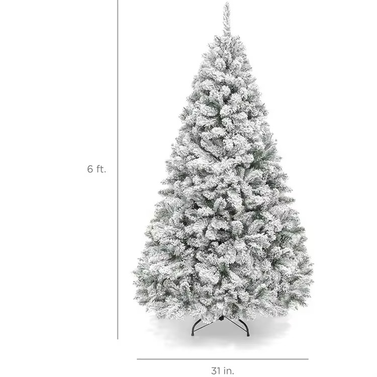 Frosted Pine Christmas Tree with Artificial Snow Decor
