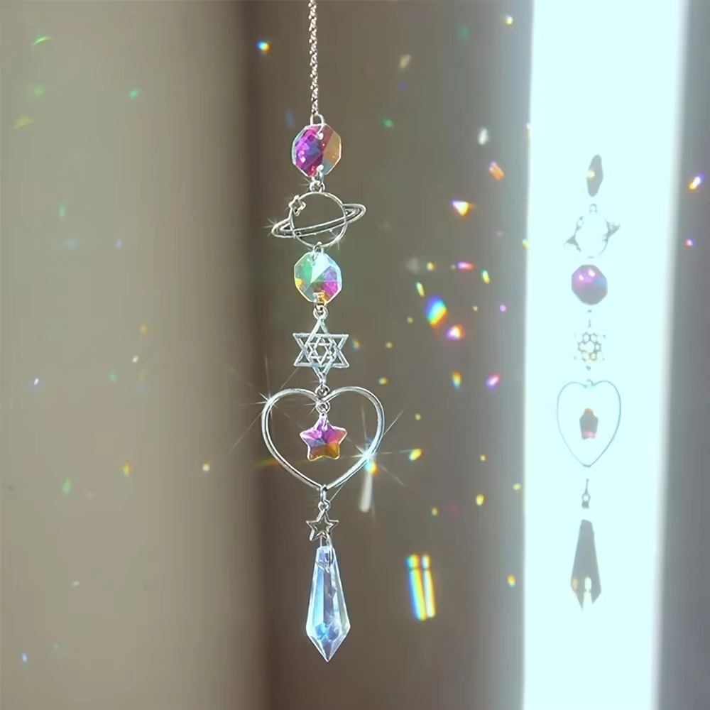 Celestial Star Moon Glass Wind Chime Pendant Decoration