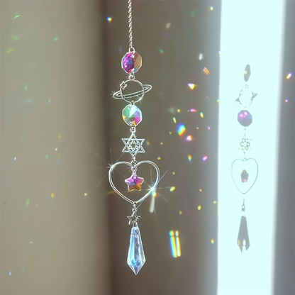 Celestial Star Moon Glass Wind Chime Pendant Decoration