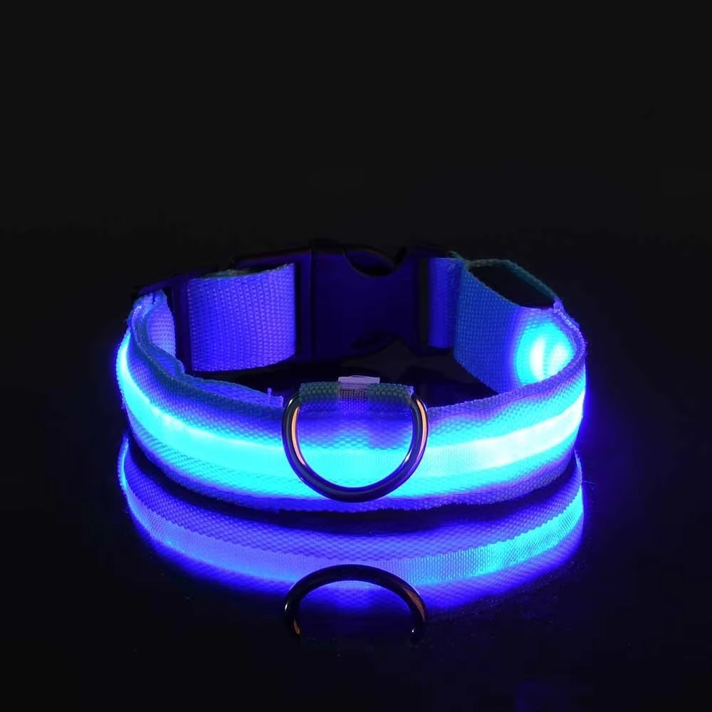 Bright Night Dog Leash with Reflective Safety Strip