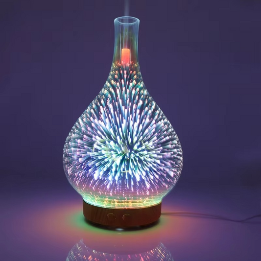 Compact 3.3oz Glass Aroma Diffuser & Humidifier for Home - Hehif