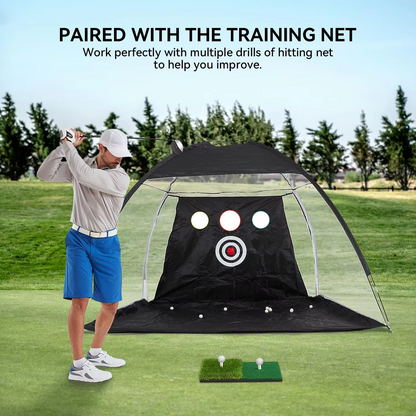 Compact Golf Practice Mat with Ball Tee for Home Use