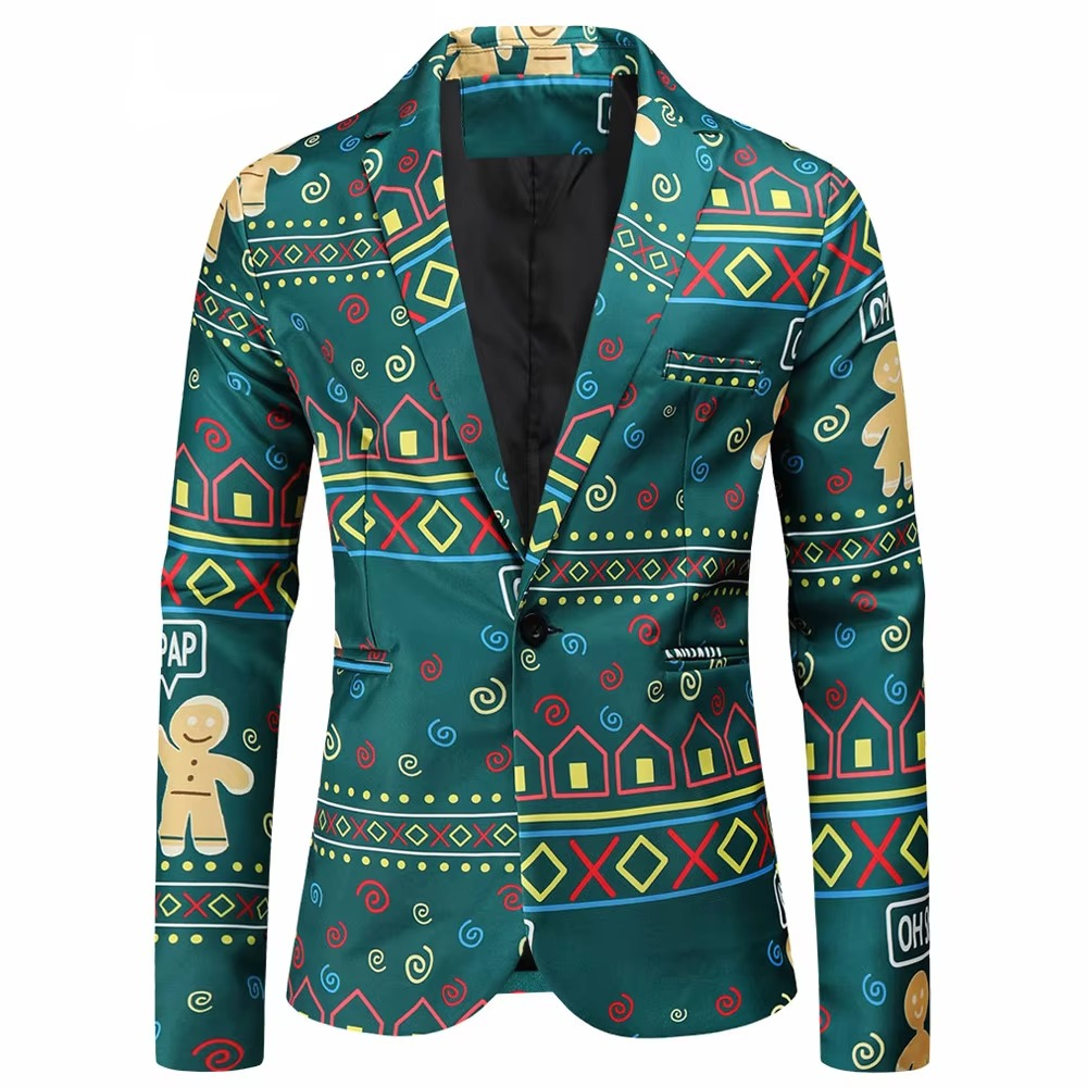 Festive Holiday Party Blazer Jacket for Men