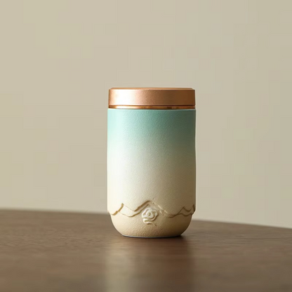 Small Ceramic Tea Canister with Tight Seal Lid