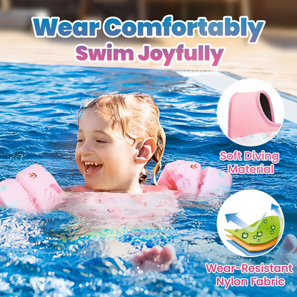 Childrens Swim Vest with Floaties and Safety Whistle
