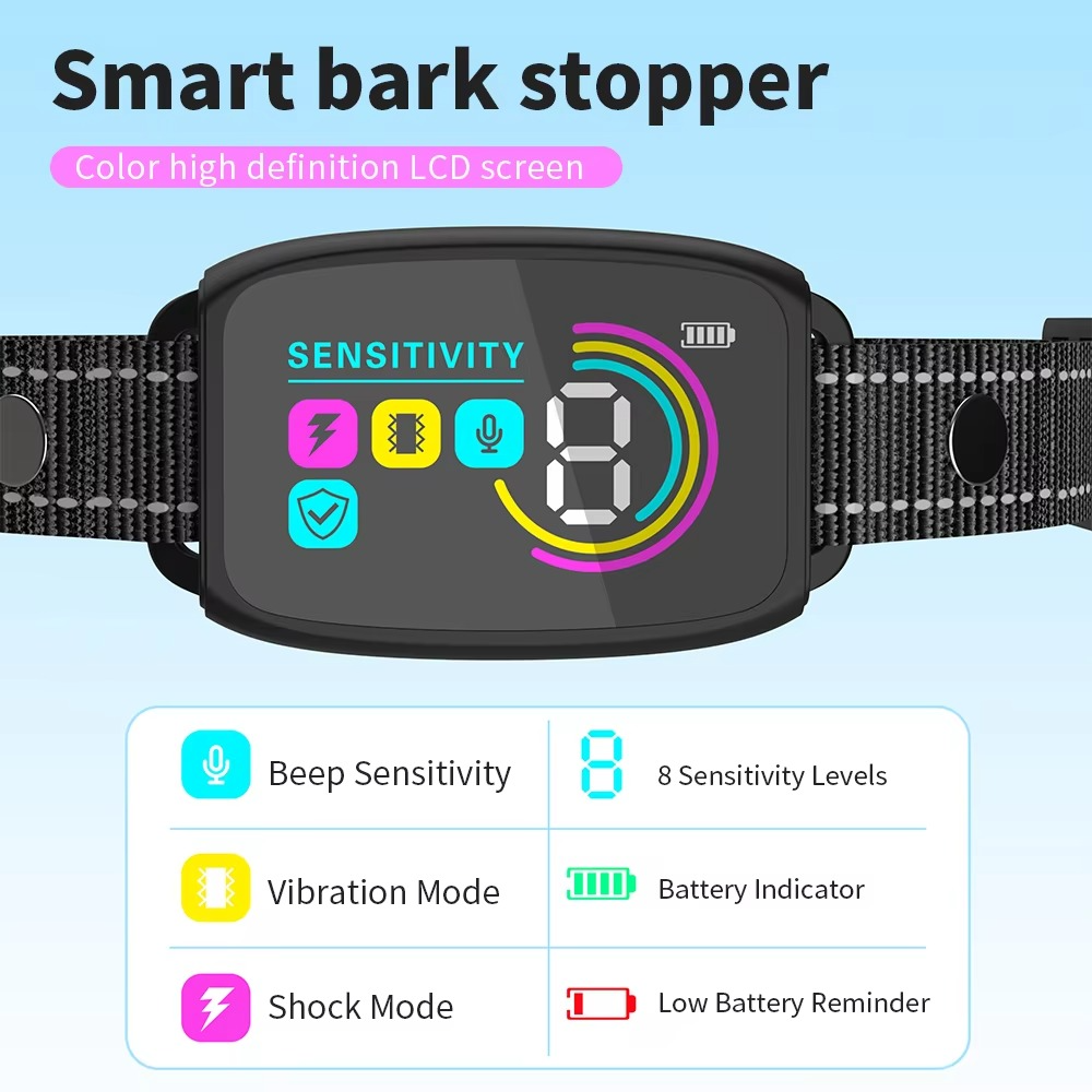 Easy Anti Bark Dog Training Collar Rechargeable