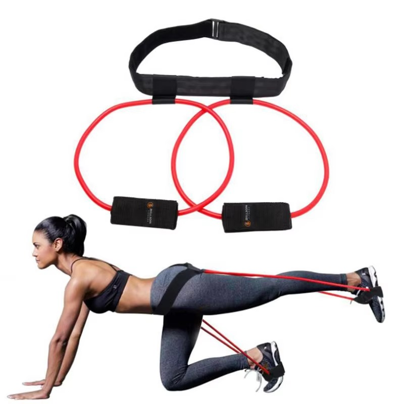 Adjustable Fitness Belt with Resistance Bands for Leg Workouts - Hehif