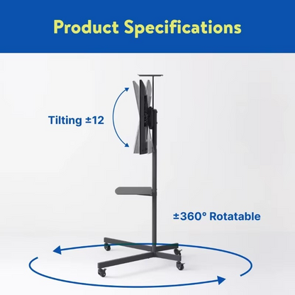 Mobile TV Cart for 32-70 Screens with Adjustable Height