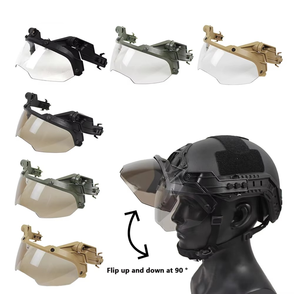 Durable Military Helmet with Clear Vision Goggles