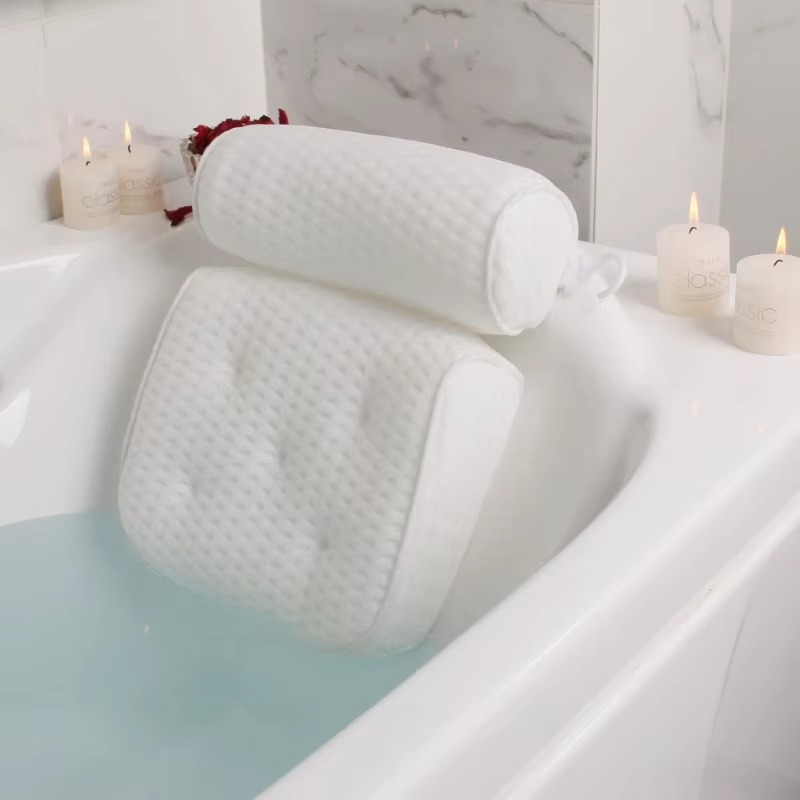Comfortable Bath Pillow with Breathable Mesh for Head Support - Hehif