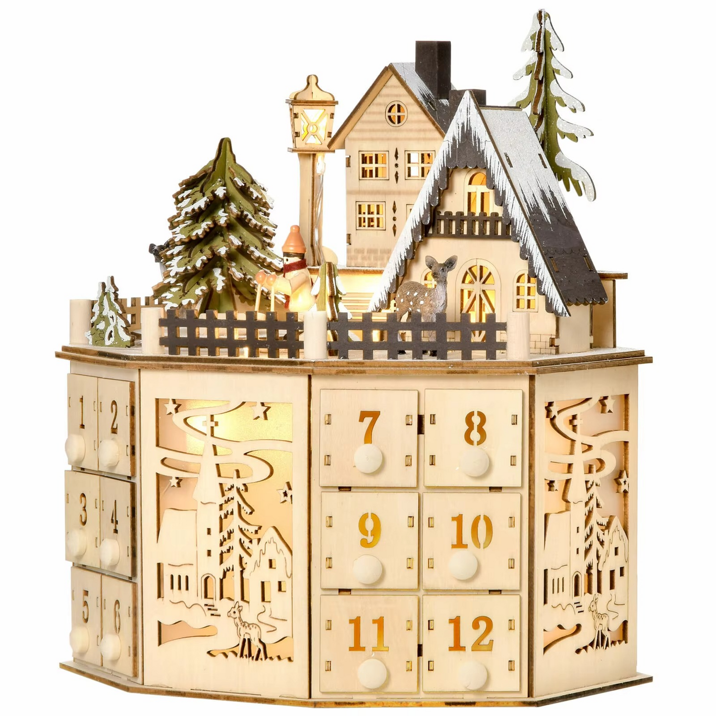 Fun Countdown LED Christmas Calendar with Lights
