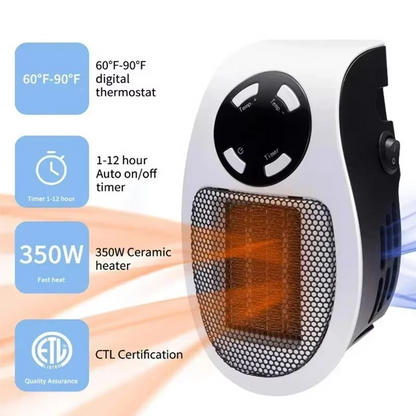 Slim Electric Wall Heater for Home Office Use