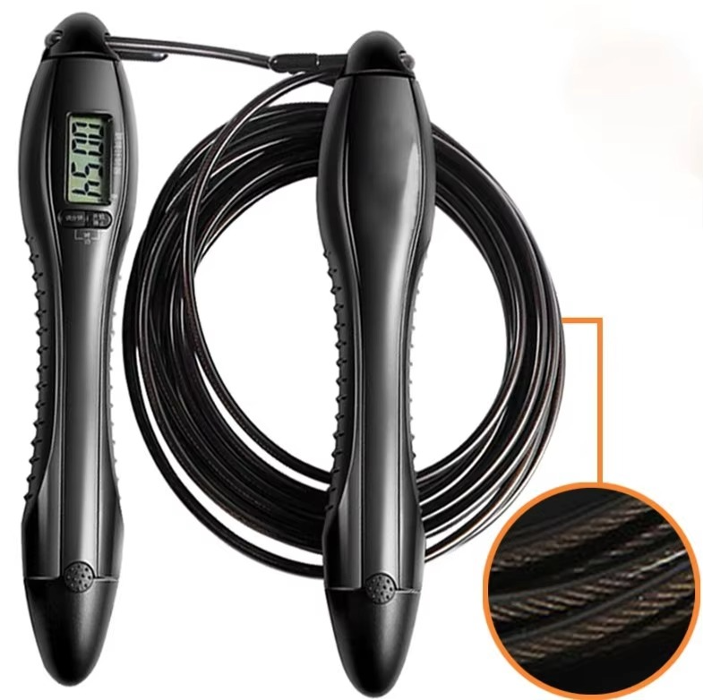Timing Rope Digital Counting Skipping Rope with 60 Second Timing Bell – Hehif