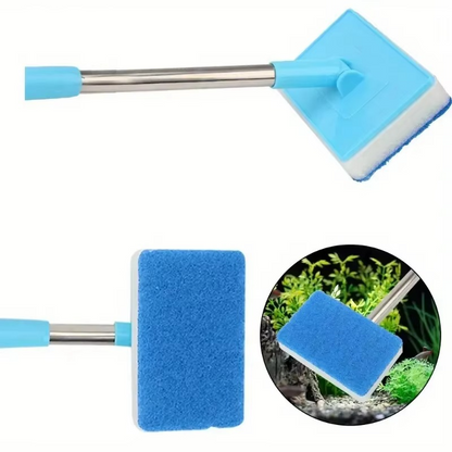 Flexible Fish Tank Cleaner with Adjustable Scrubber Head