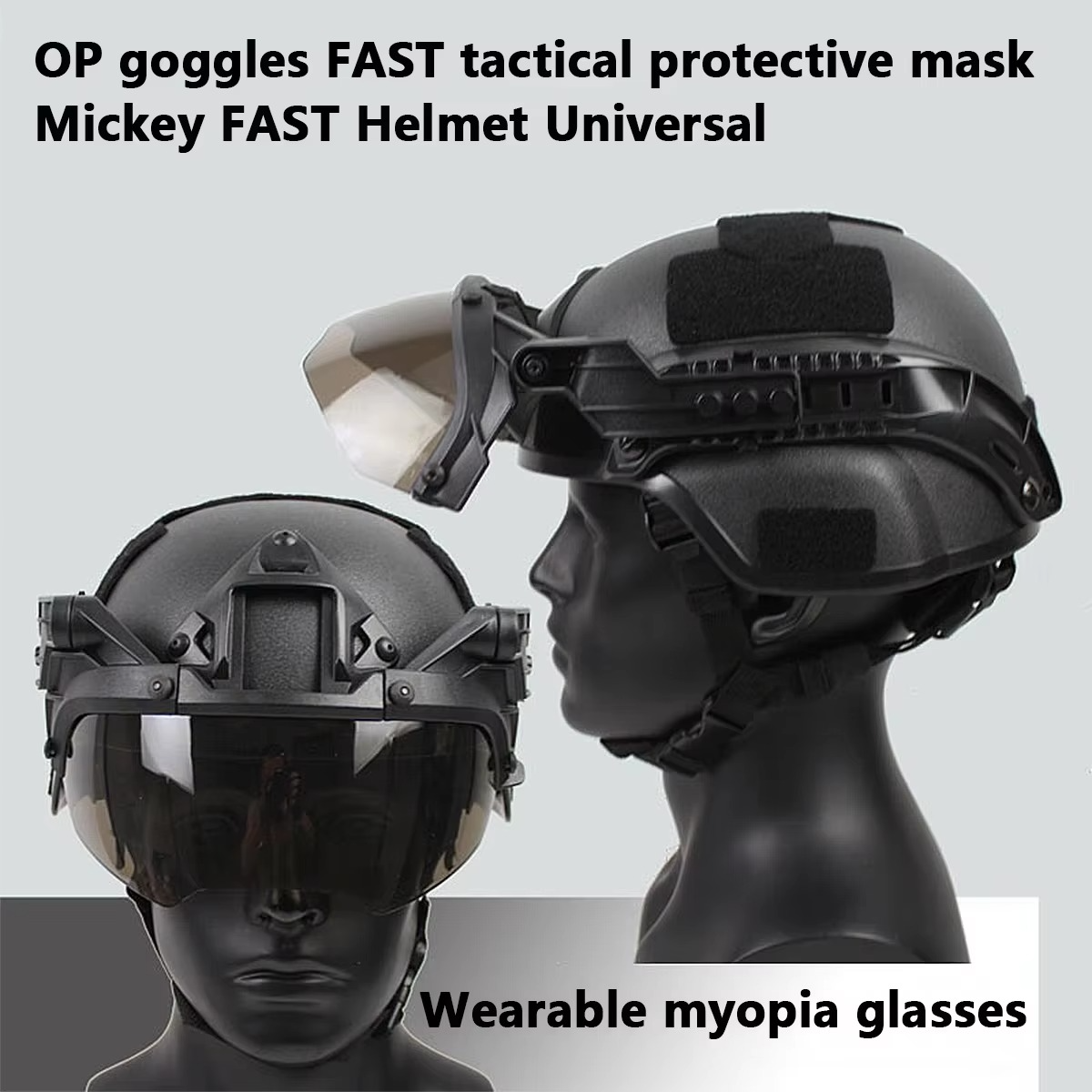 Durable Military Helmet with Clear Vision Goggles