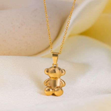 Sweet Bear Necklace and Earrings Set for Women