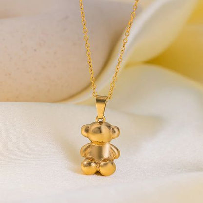 Sweet Bear Necklace and Earrings Set for Women