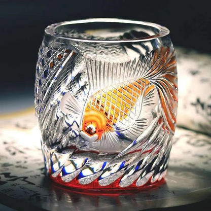 Luxury Cut Crystal Fish Wine Glass