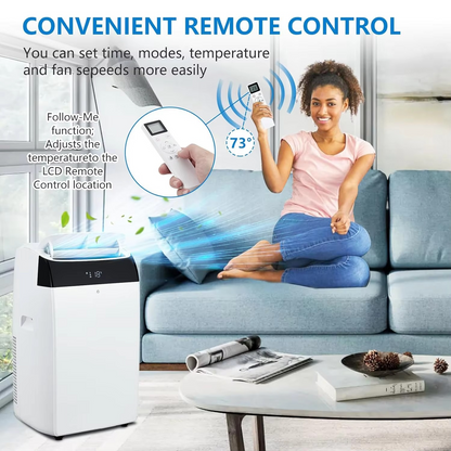 Compact 14000 BTU Portable AC Unit with Remote Control