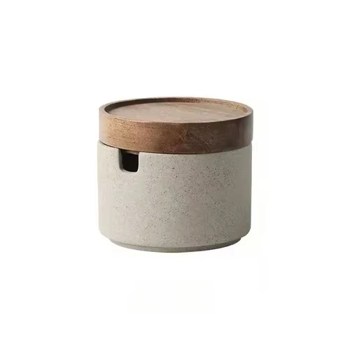 Vintage Style Spice Jar with Wood Top
