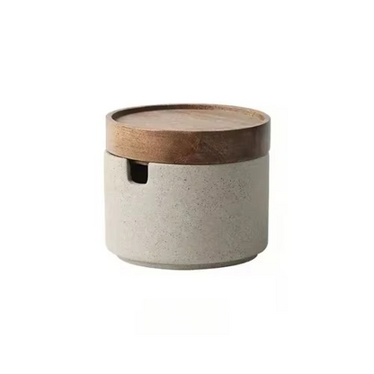 Vintage Style Spice Jar with Wood Top