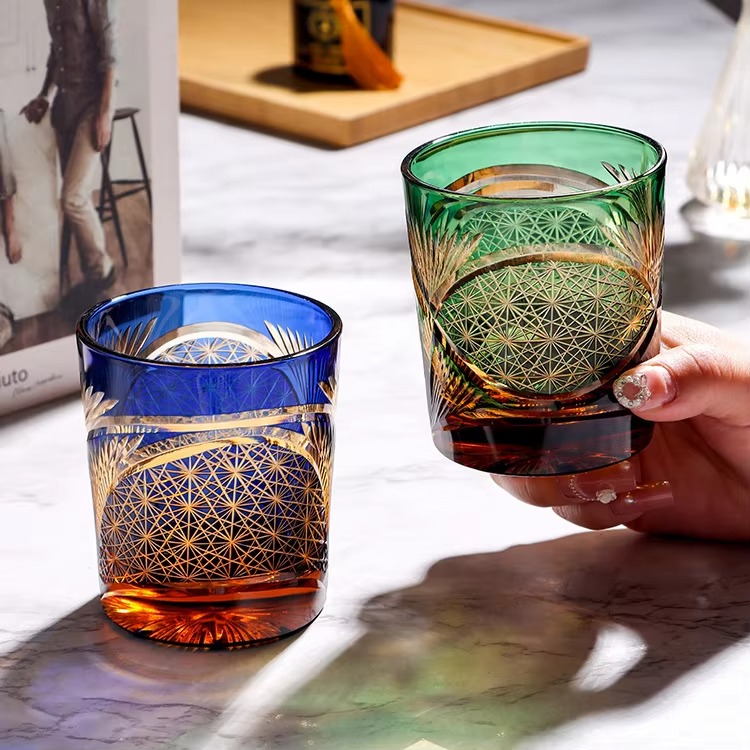 Luxury Cut Crystal Whiskey Tumbler Glass