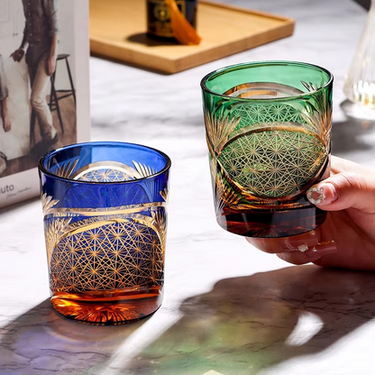 Luxury Cut Crystal Whiskey Tumbler Glass
