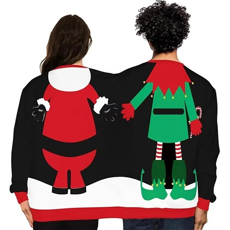 Funny Christmas Twin Sweater for Couples 3D Print