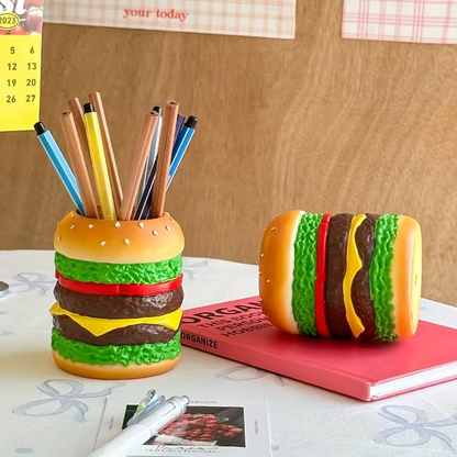 Large Burger Desk Pen Holder and Office Organizer