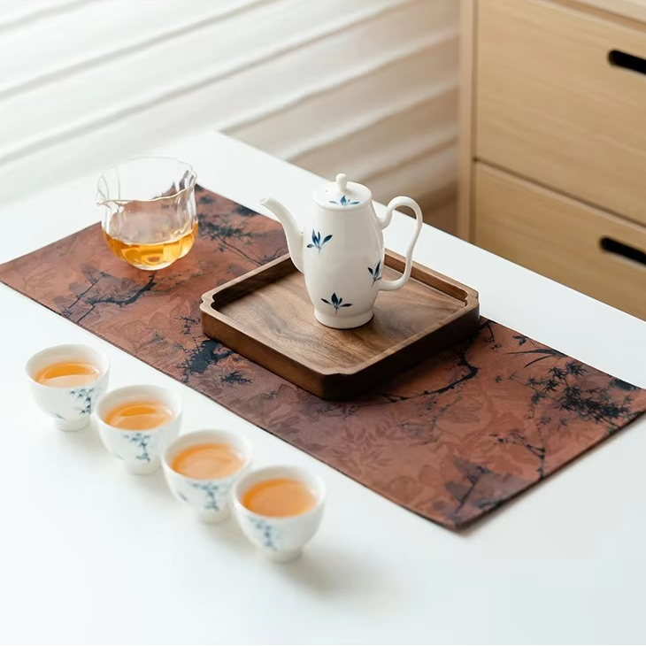 Luxury Purple Bamboo Table Runner Set for Dining Table