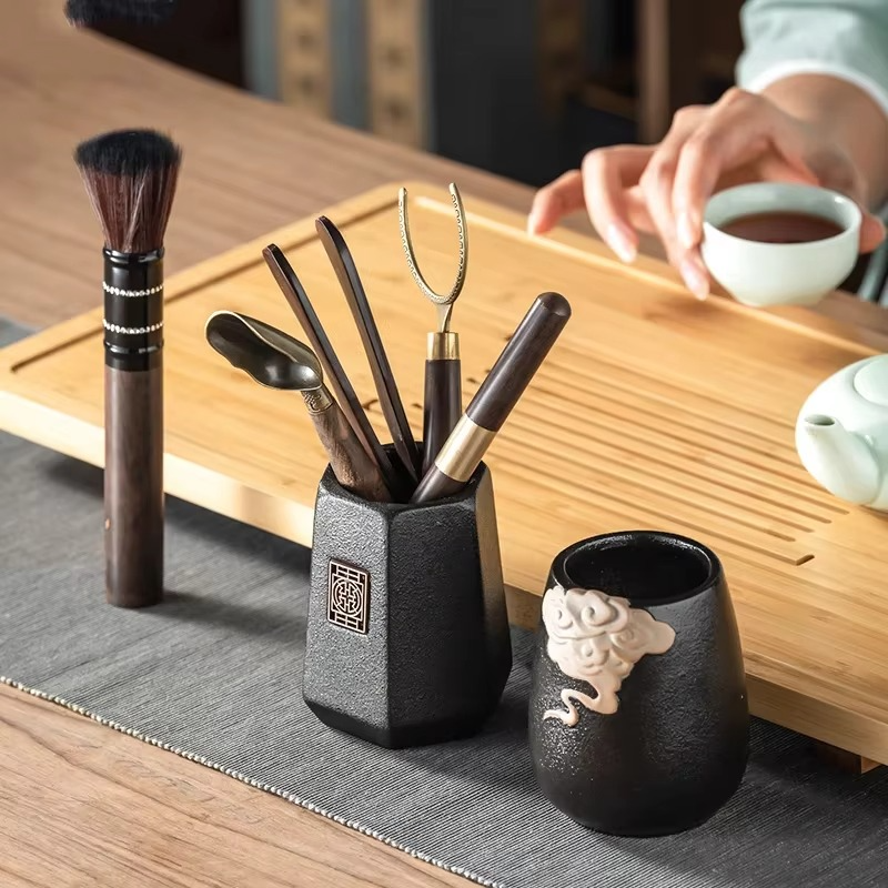 Traditional Japanese Tea Set with Tools and Accessories