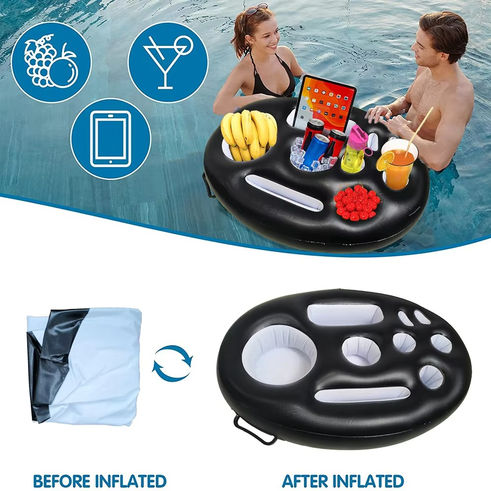 Floating Pool Bar with Cup Holders and Tray