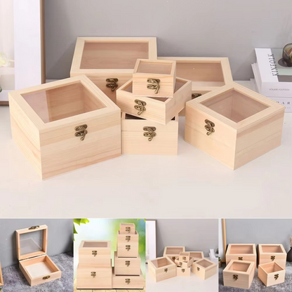 Compact Wooden Storage Cube - Office Desk Organizer Box