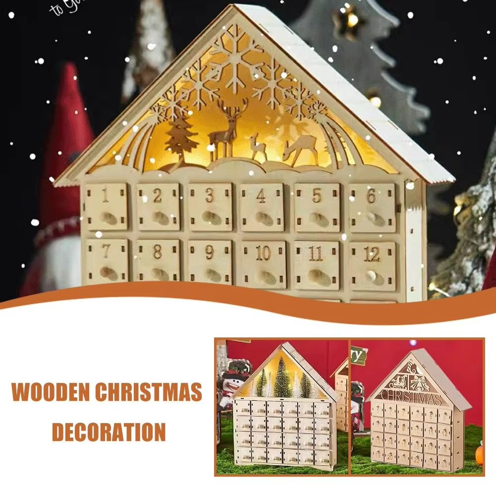 Traditional Holiday Countdown Wooden Advent Calendar