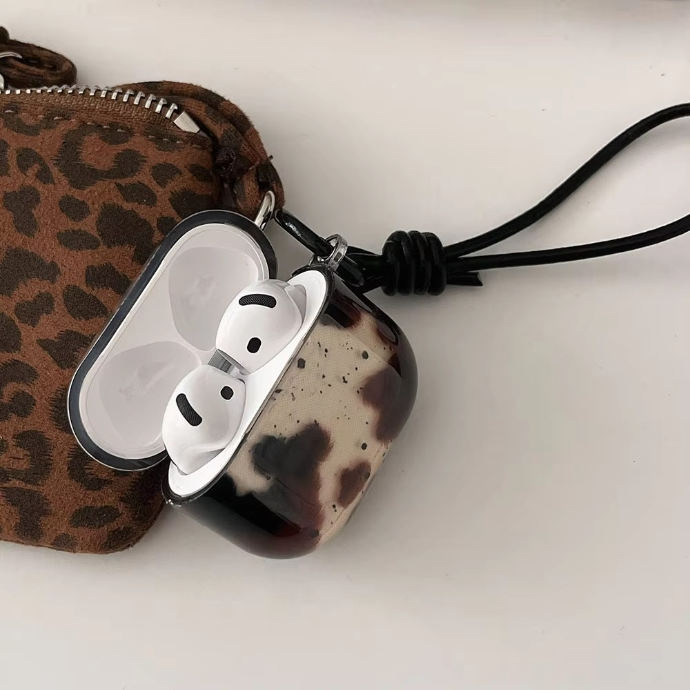 Stylish Agate Design AirPods Cover with Leather Strap - Hehif