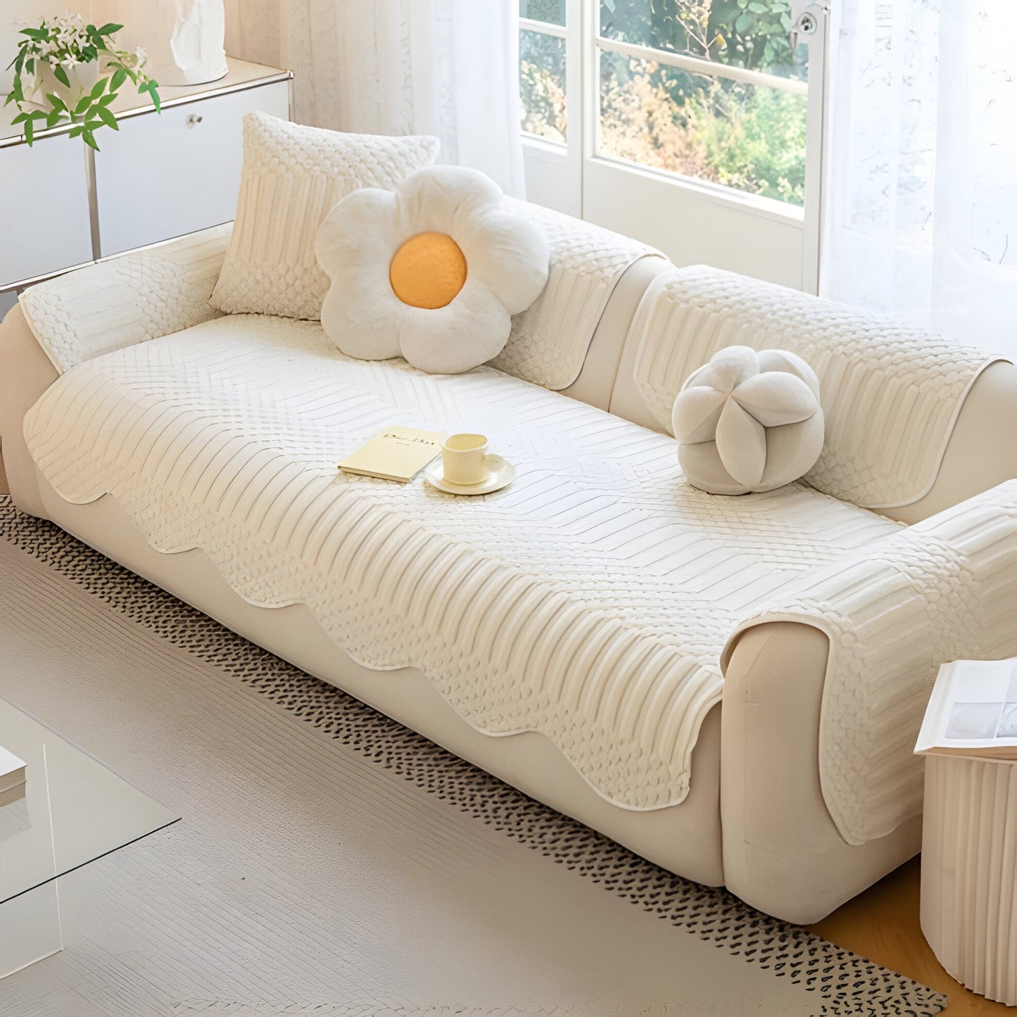 Plush Fuzzy Sofa Throw for Cold Weather Comfort