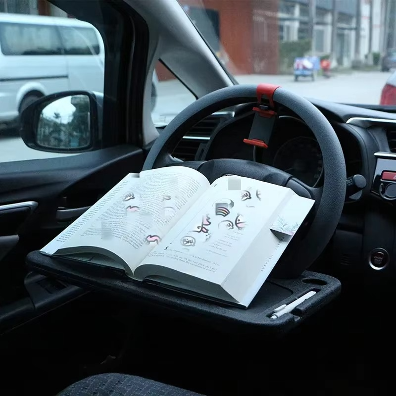 Compact Car Laptop Tray - Adjustable Steering Wheel Table