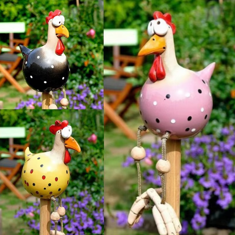Quirky Outdoor Resin Chicken Yard Decoration