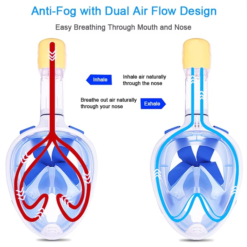 Adult Scuba Diving Full Face Snorkel Mask for Water Sports