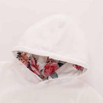 Cute Baby Girl Hoodie and Pant Set with Hair Bow
