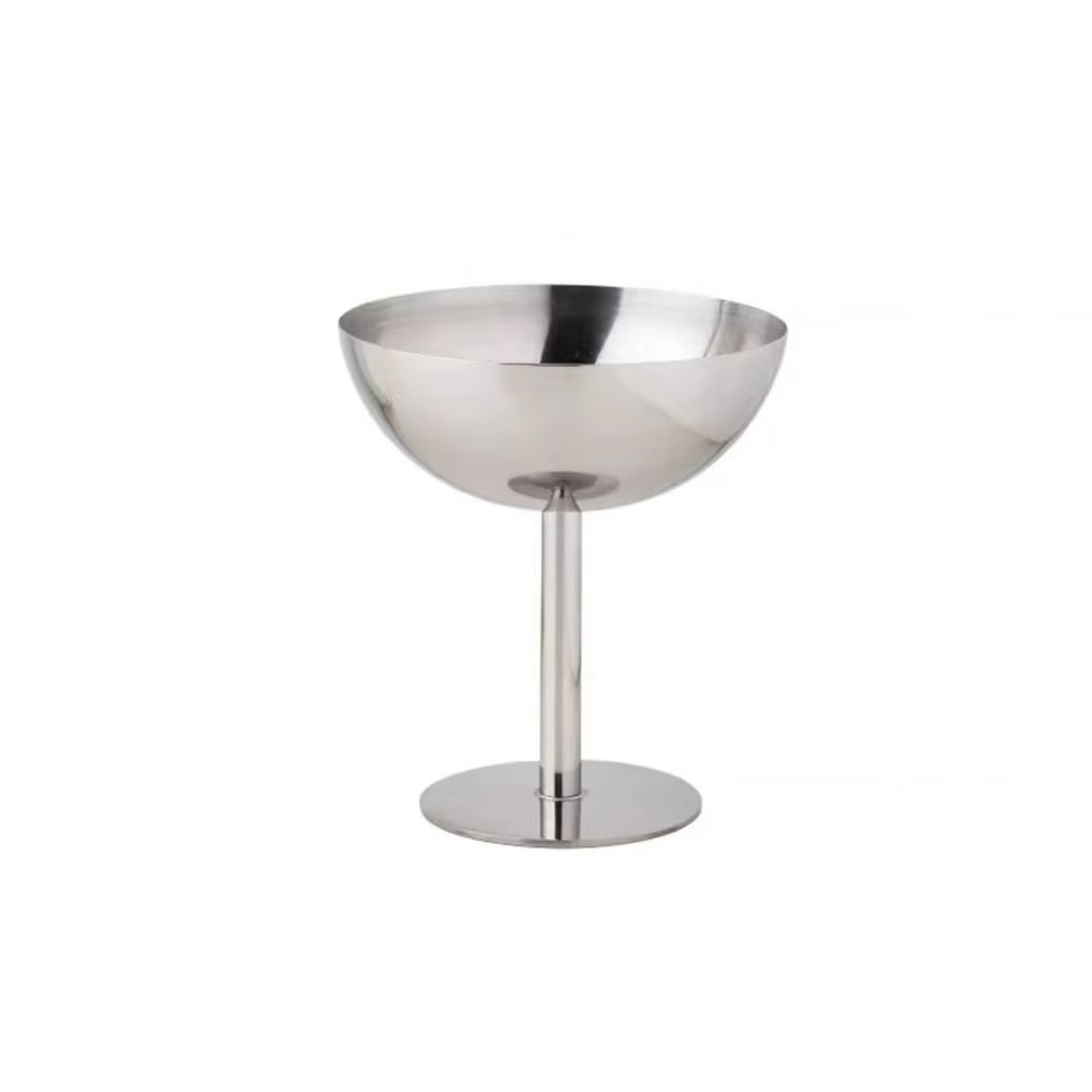 Silver Metal Dessert Bowl 7oz for Ice Cream and Snacks