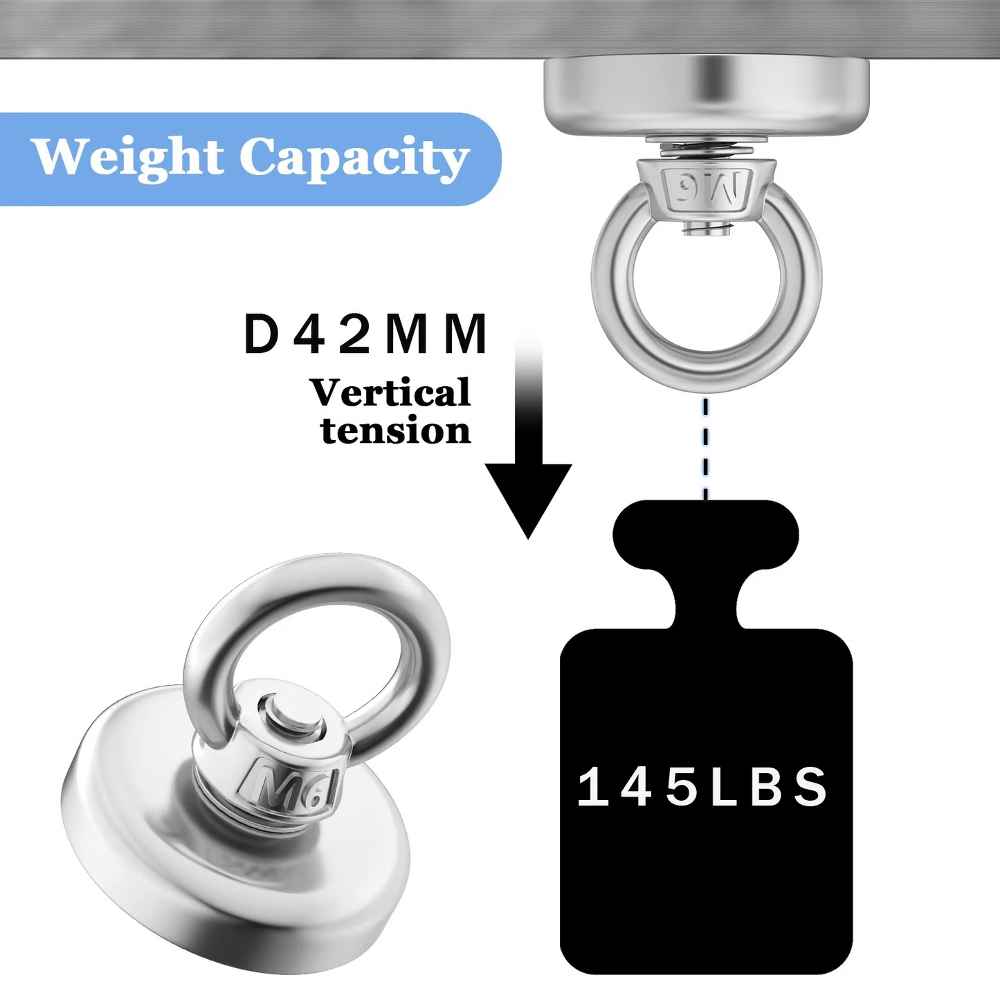Strong Neodymium Fishing Magnet with Eye Hook