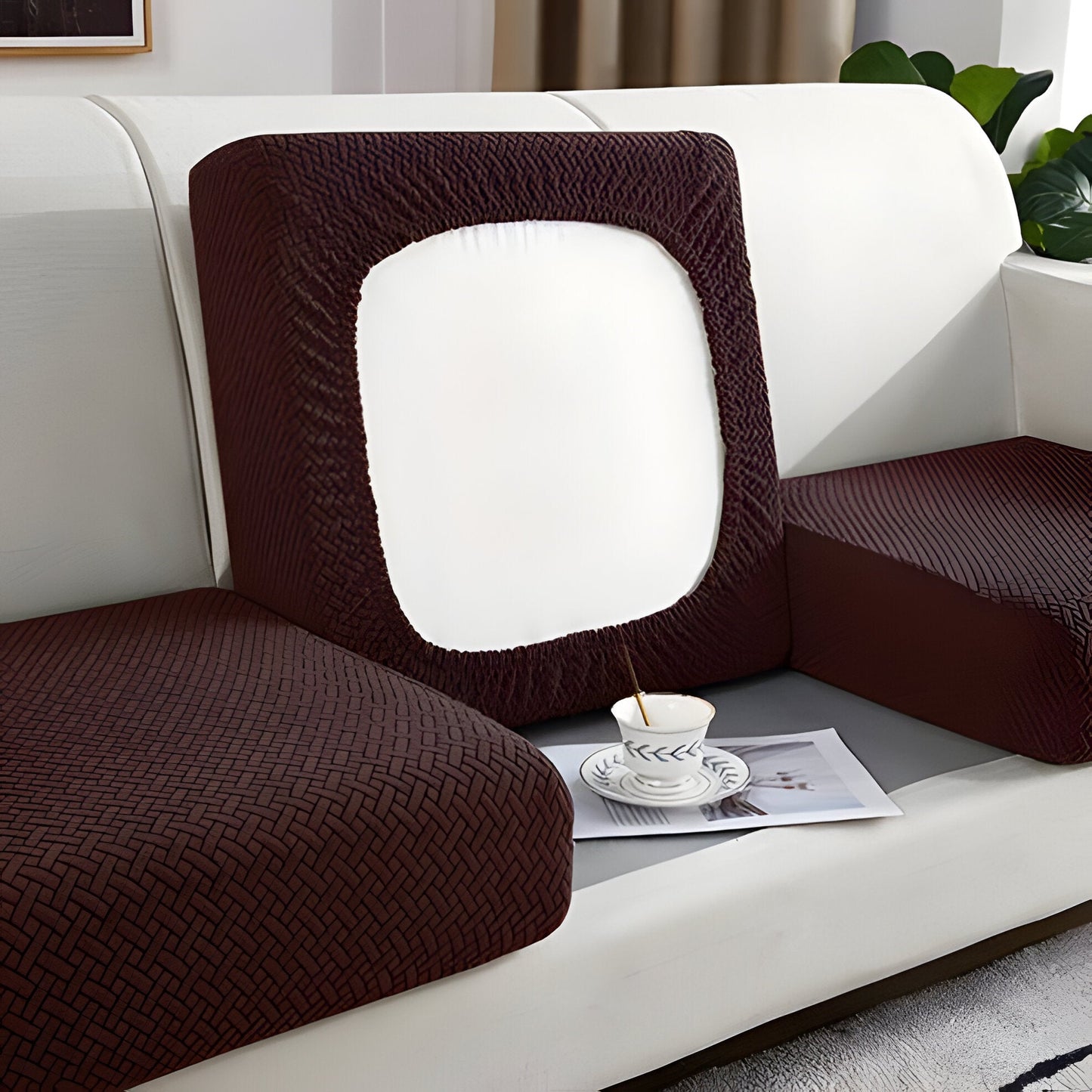 Stretchy Sofa Slipcover with Padded Cushion Protection