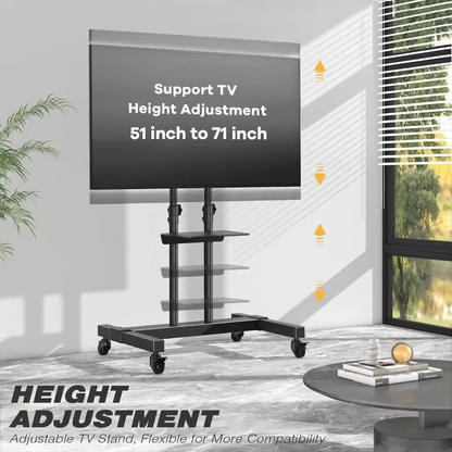 Portable TV Cart with Adjustable Mount for 32-80 Inch Screens