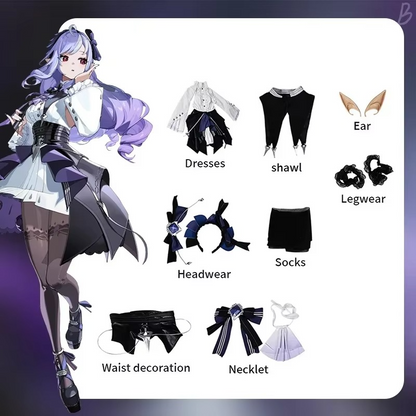 Women's Anime Halloween Costume Set with Wig