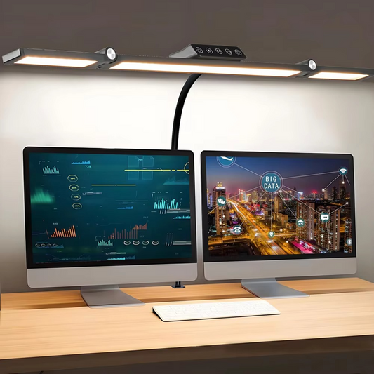 Bright Adjustable 3 Head LED Desk Light with Clamp - Hehif