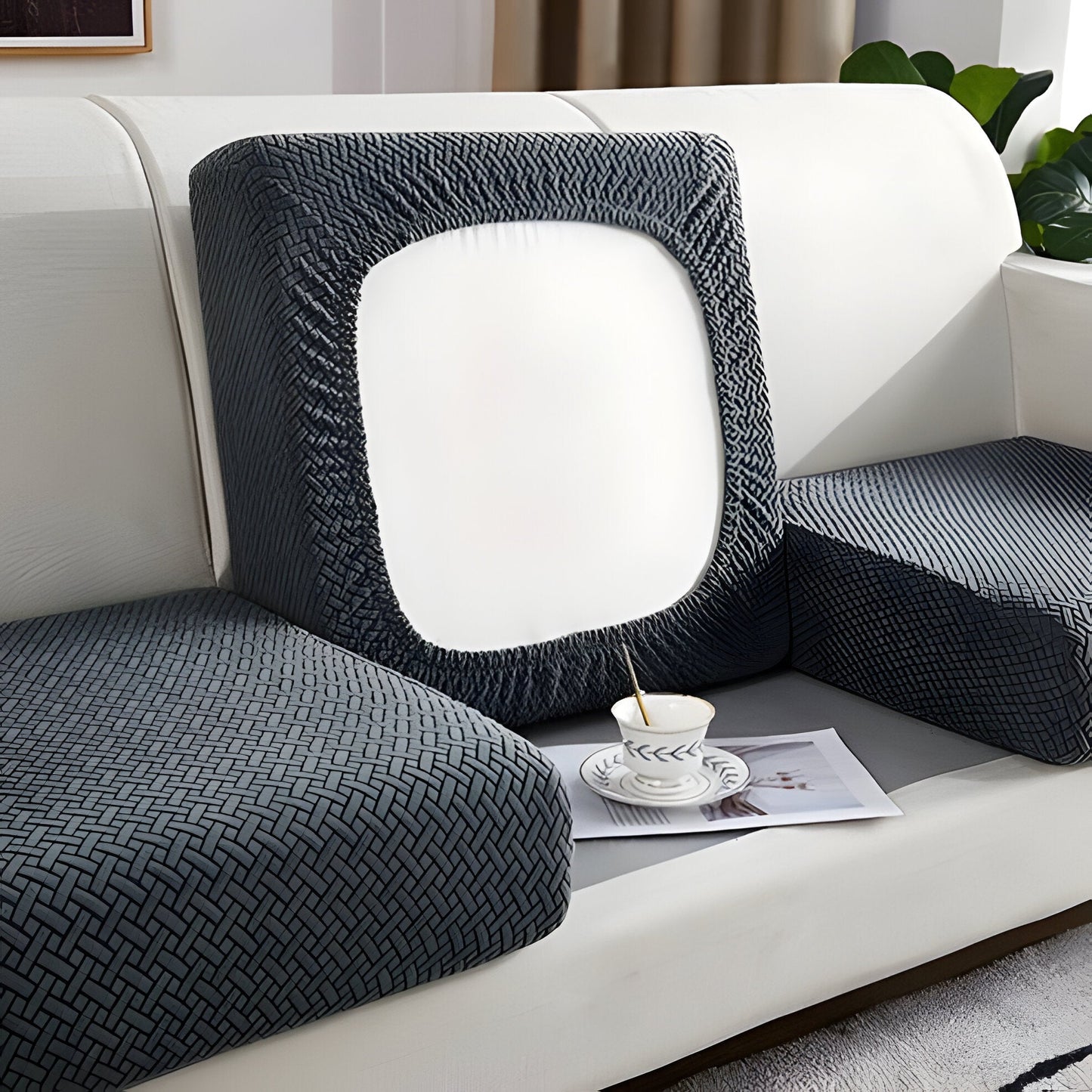 Stretchy Sofa Slipcover with Padded Cushion Protection