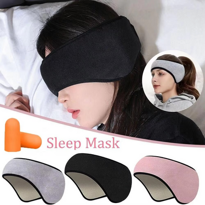 Comfortable Black Sleep Eye Mask with Ear Plugs